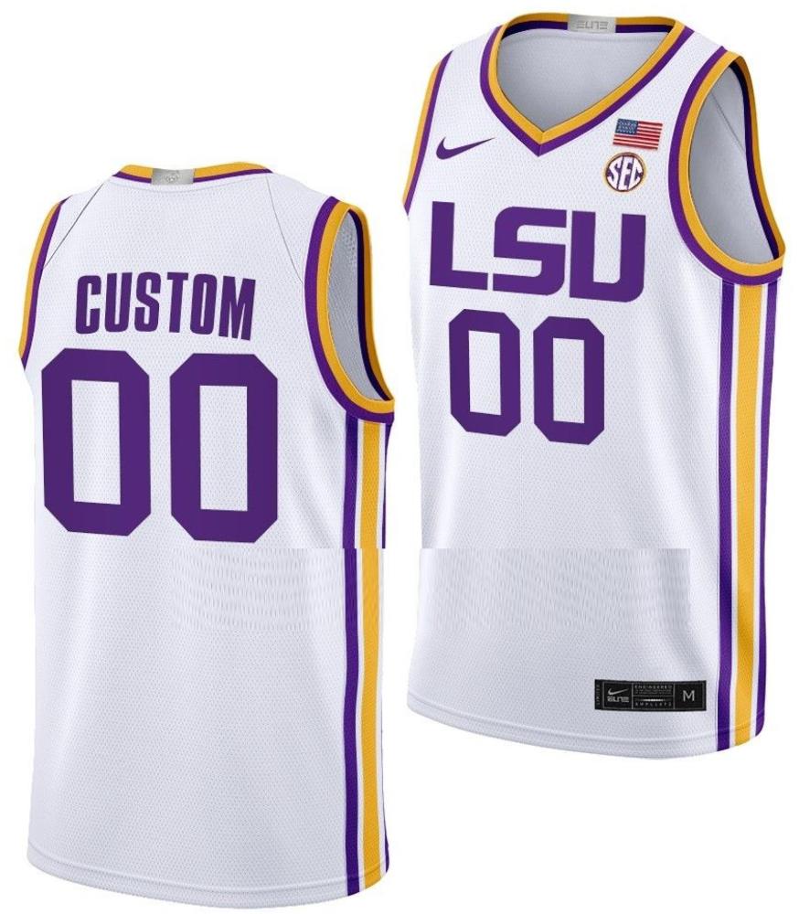 Custom Lsu Tigers Jersey Name And Number College Basketball Limited White