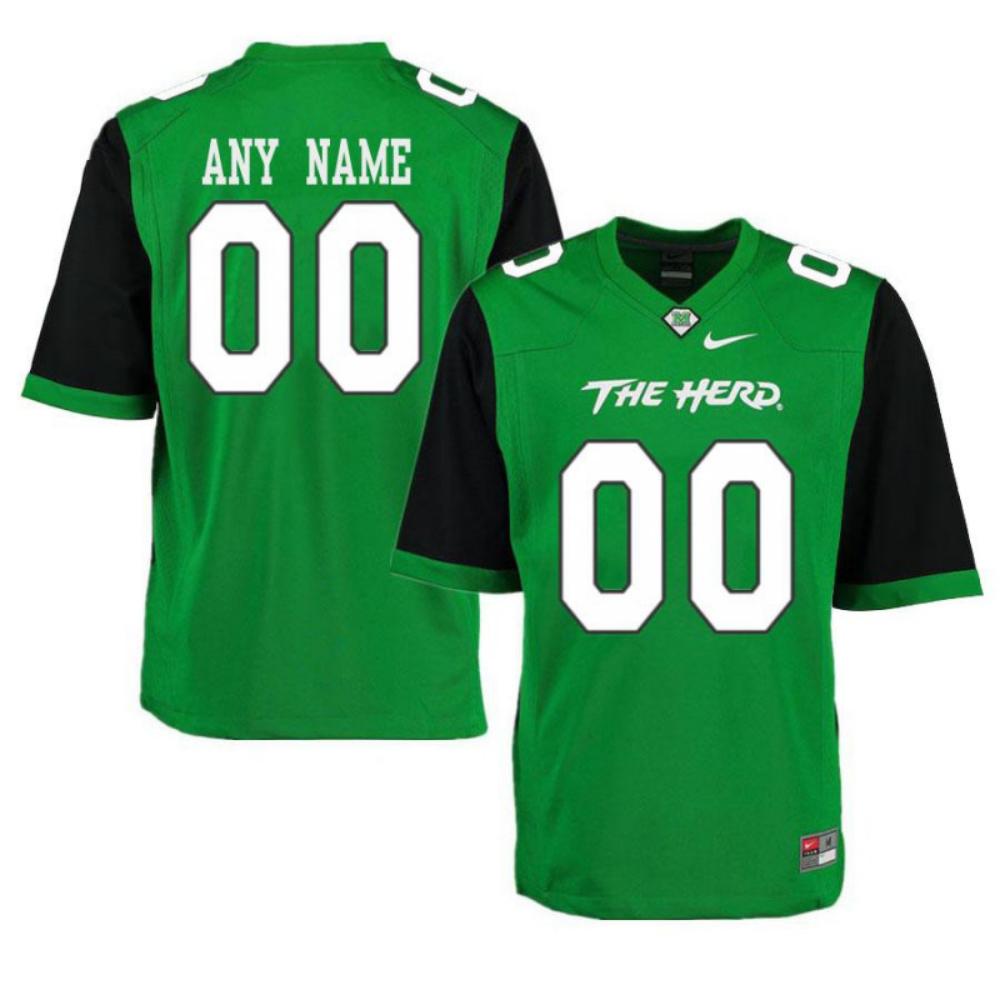 Custom Marshall Thundering Herd Jersey Name Number Ncaa College Football Green