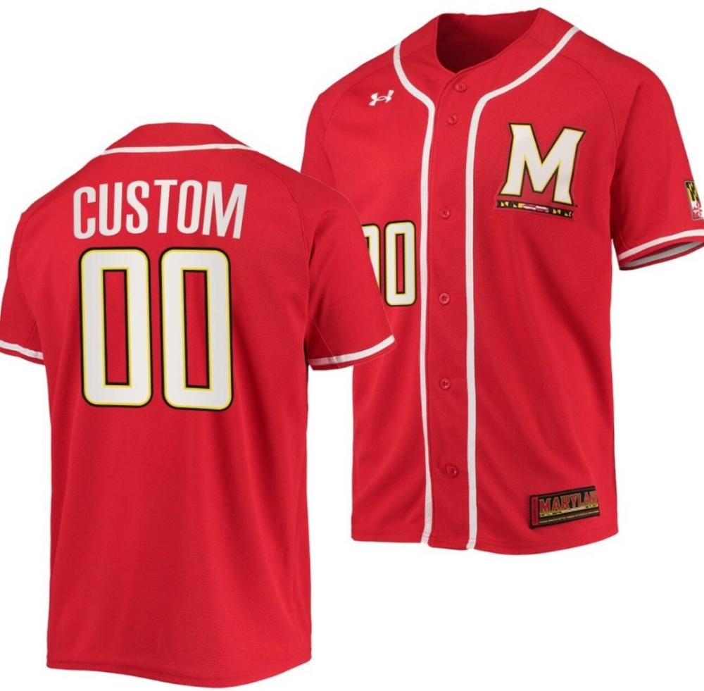 Custom Maryland Terrapins Jersey Name And Number Baseball Ncaa College Red