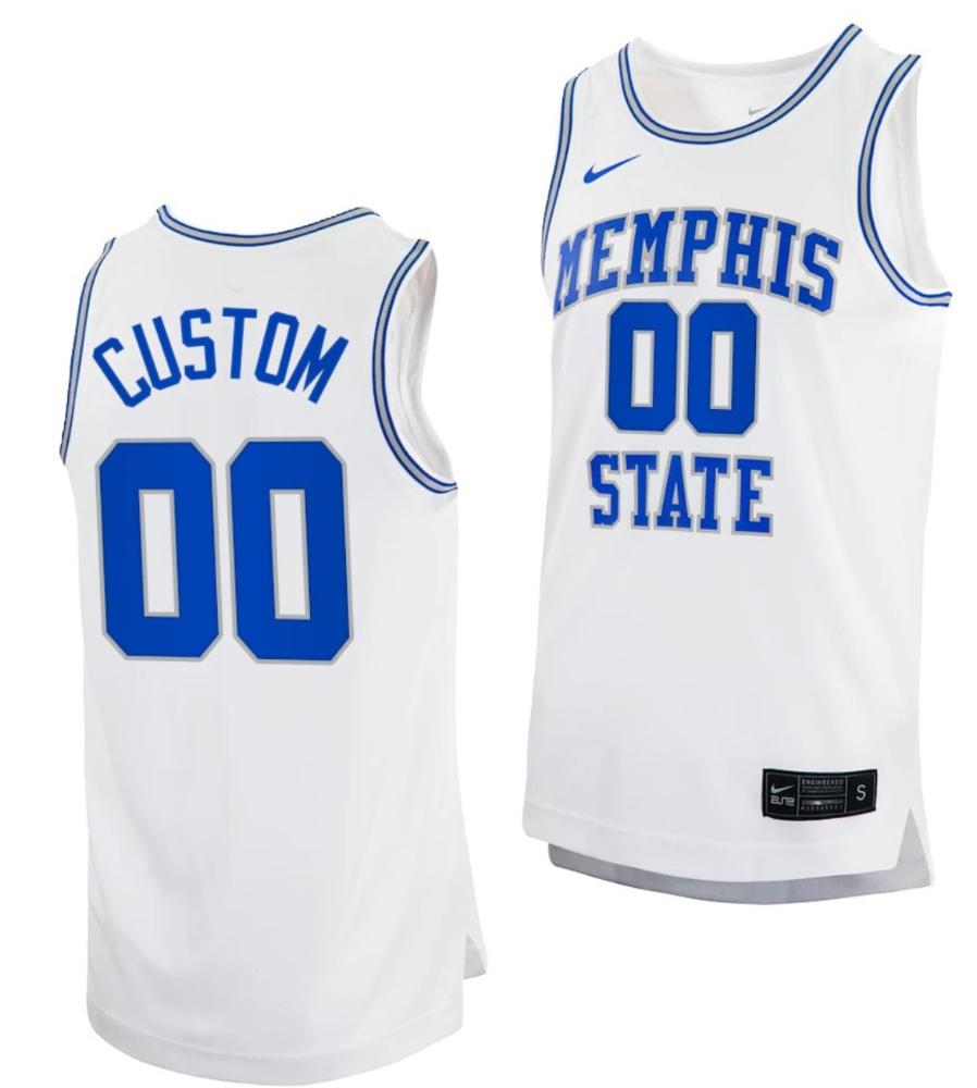 Custom Memphis Tigers Jersey Name And Number College Basketball White Retro