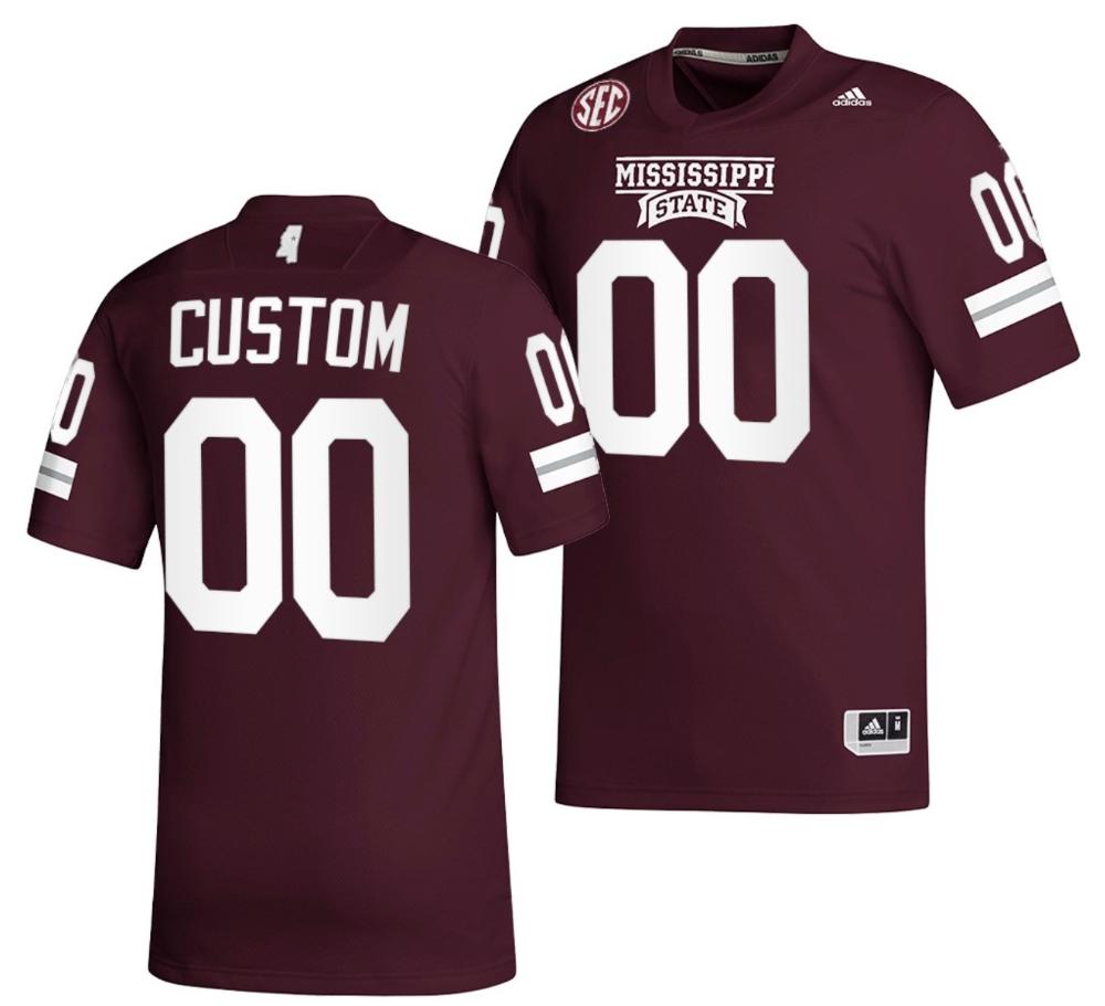 Custom Mississippi State Bulldogs Jersey Name And Number College Football Maroon