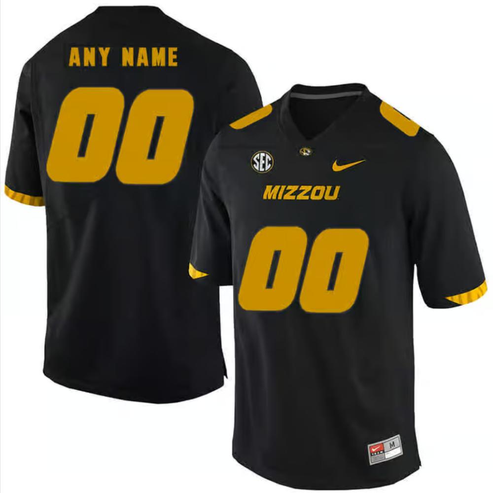 Custom Missouri Tigers Ncaa College Football Jersey Black