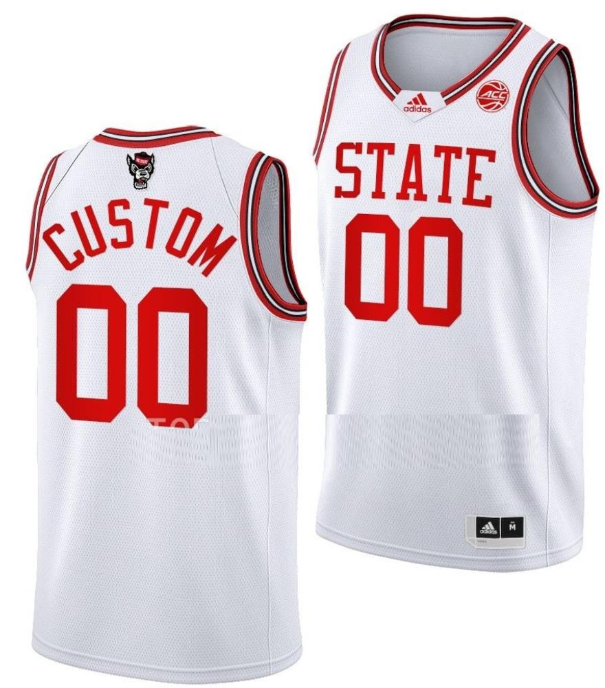 Custom Nc State Wolfpack Jersey Name And Number College Basketball White 40th
