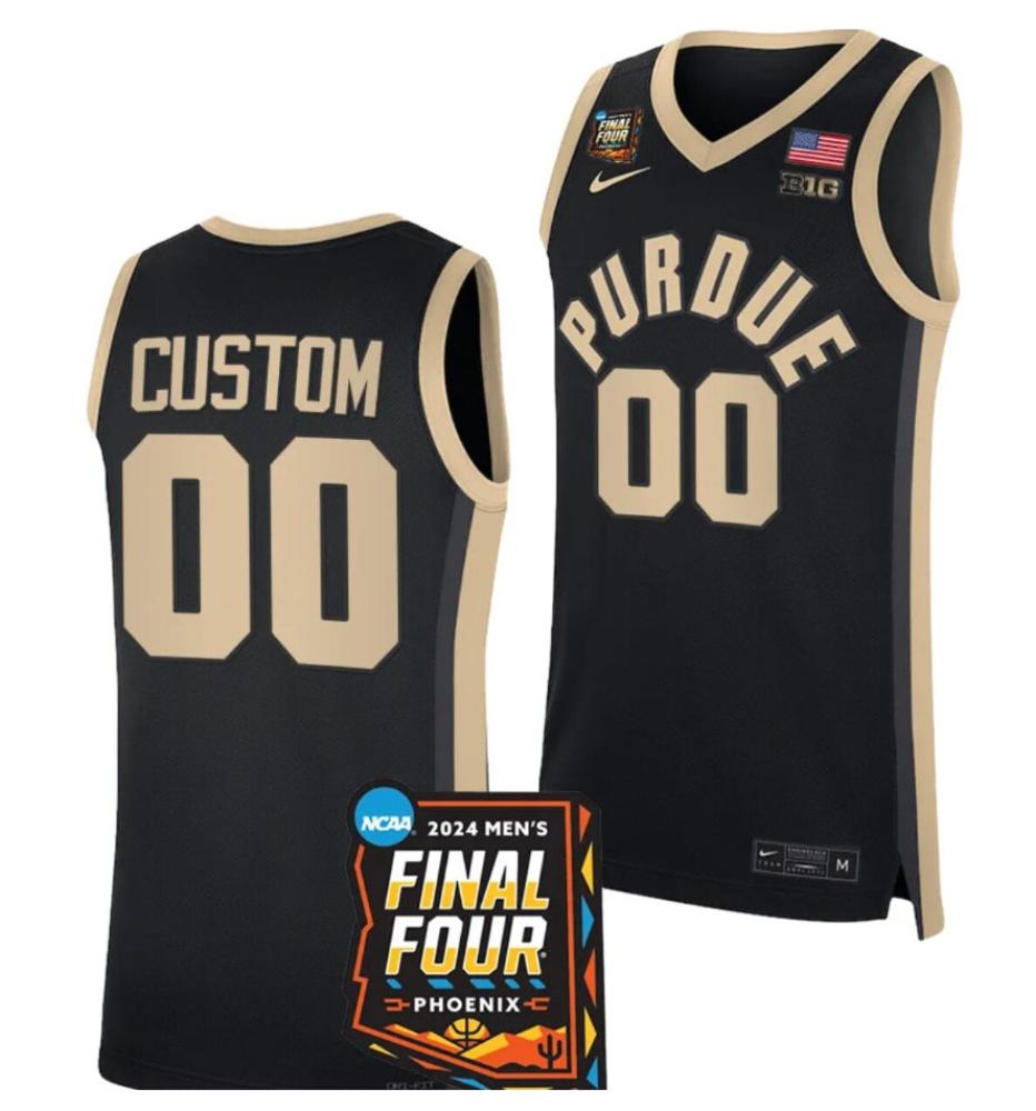 Custom Purdue Boilermakers Jersey 2024 March Madness Final Four Basketball Black