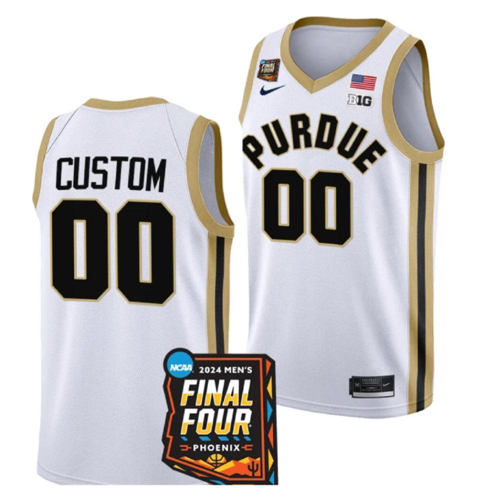 Custom Purdue Boilermakers Jersey 2024 March Madness Final Four Basketball White