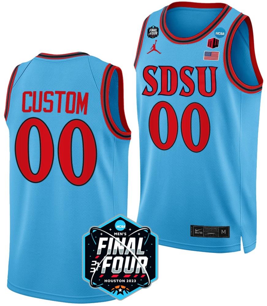 Custom San Diego State Aztecs Jersey Name And Number Collegencaa Final Four Blue