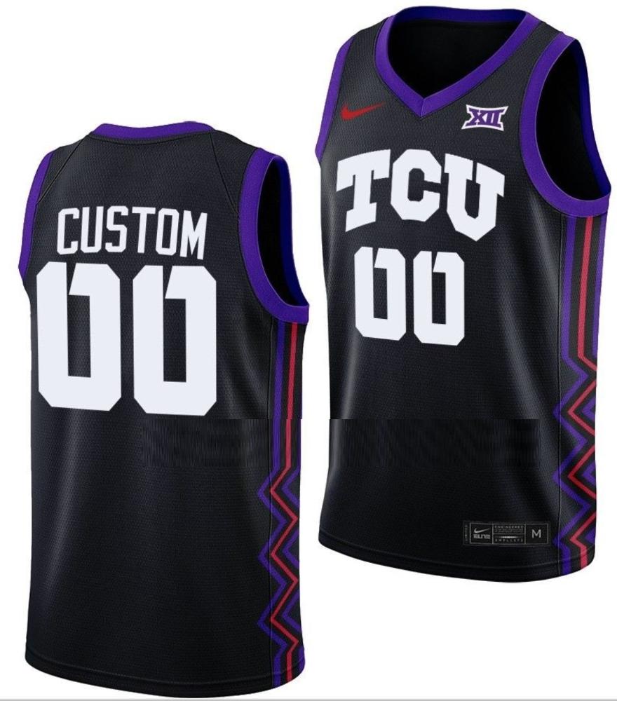Custom Tcu Horned Frogs Jersey College Basketball Black