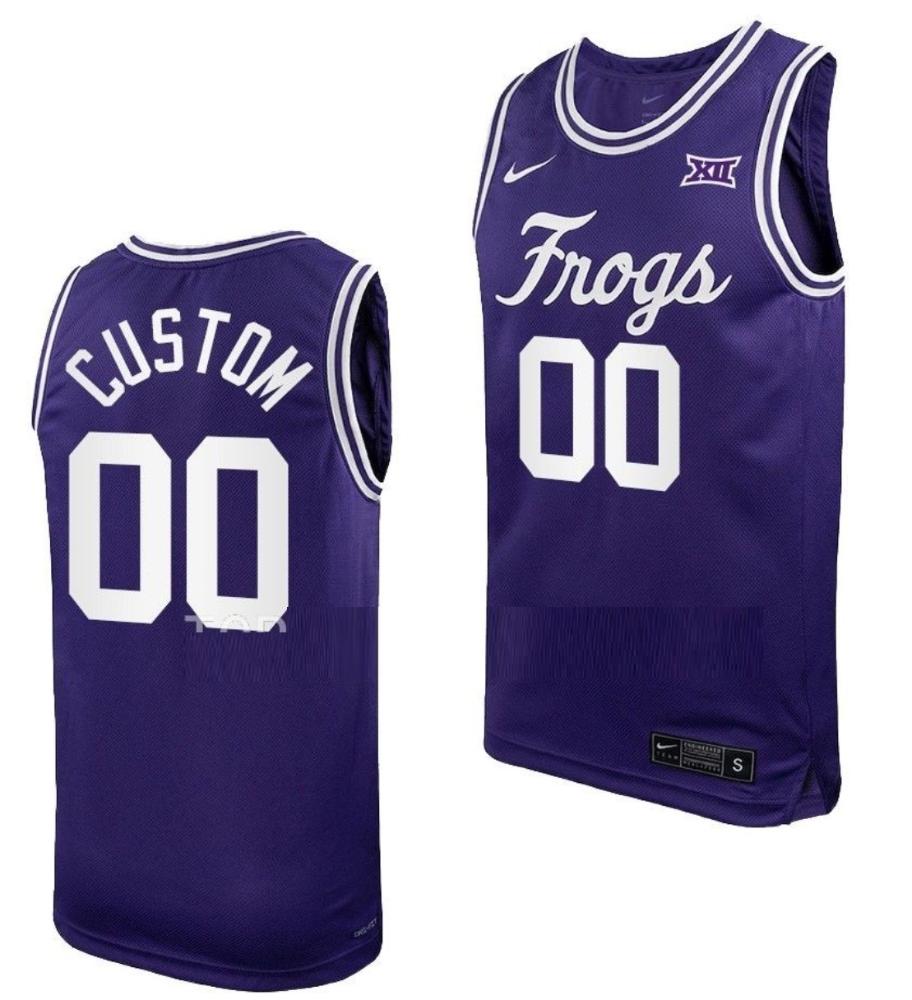 Custom Tcu Horned Frogs Jersey College Basketball Purple