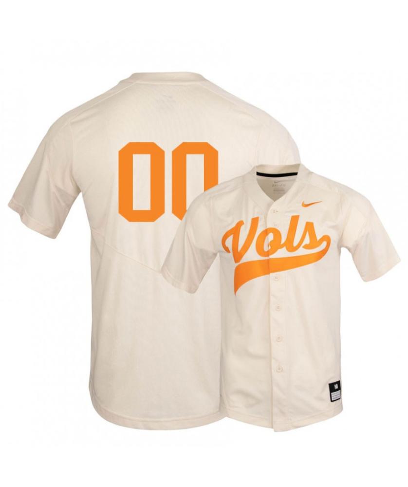 Custom Tennessee Vols Baseball Jersey Name Number College White Elite
