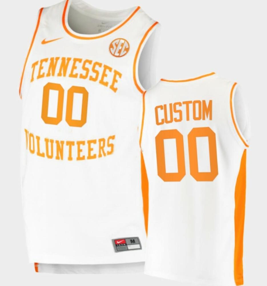 Custom Tennessee Vols Jersey Name And Number College Basketball Replica White