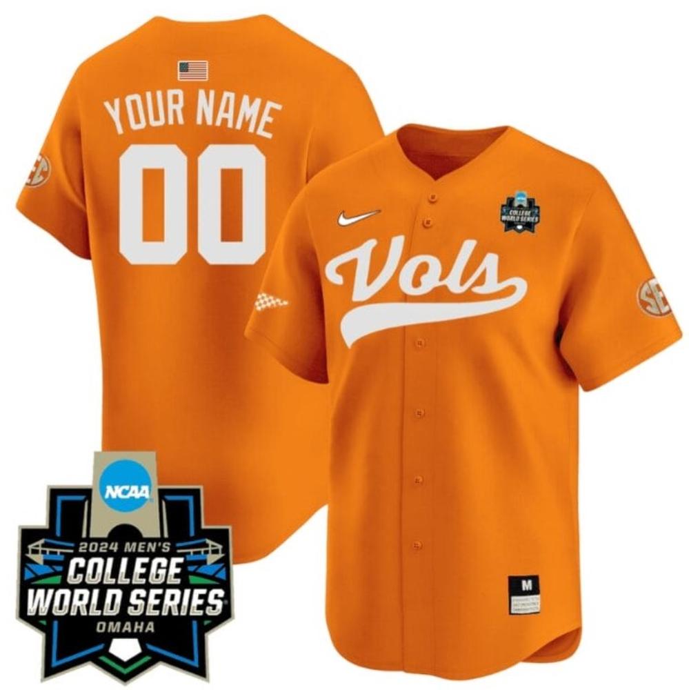 Custom Tennessee Volunteers Jersey 2024 College World Series Ncaa Orange