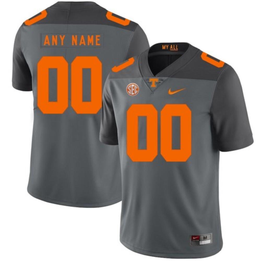 Custom Tennessee Volunteers Jersey Name And Number Ncaa College Football Grey