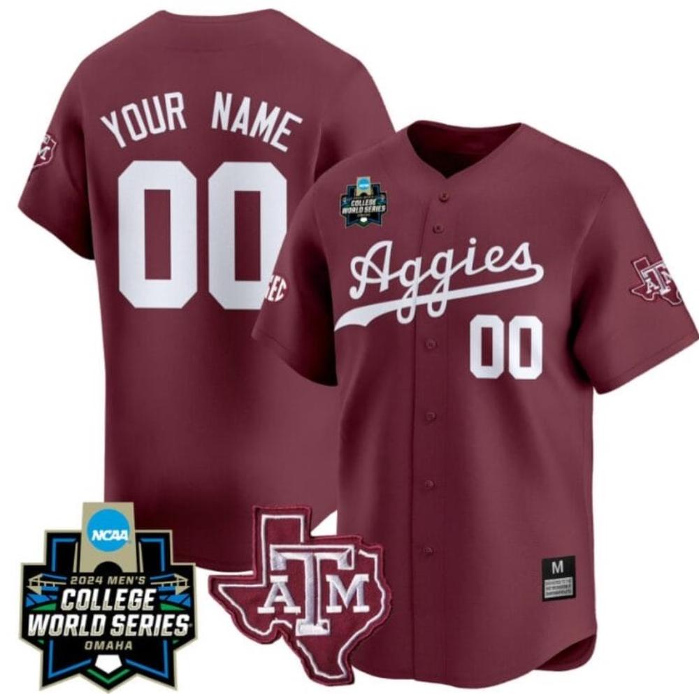 Custom Texas Am Aggies Jersey 2024 College Limited Ncaa Baseball Maroon