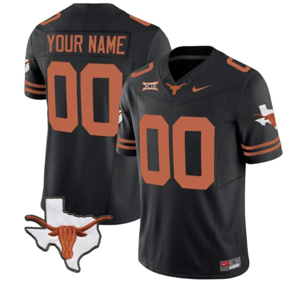 Custom Texas Longhorn Jersey Vapor Limited College Football Stitched Black