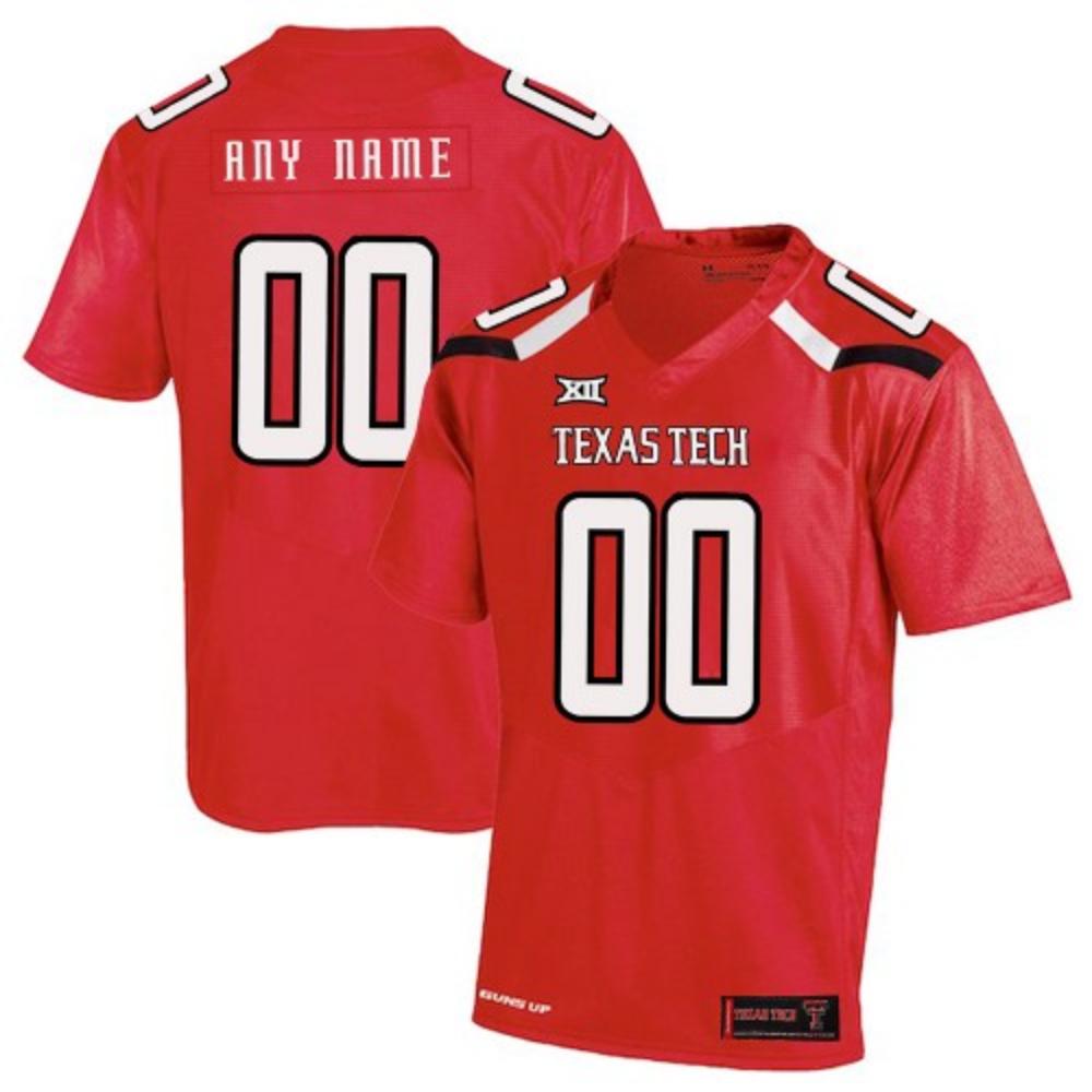 Custom Texas Tech Red Raiders Jersey Name And Number Ncaa College Football Red