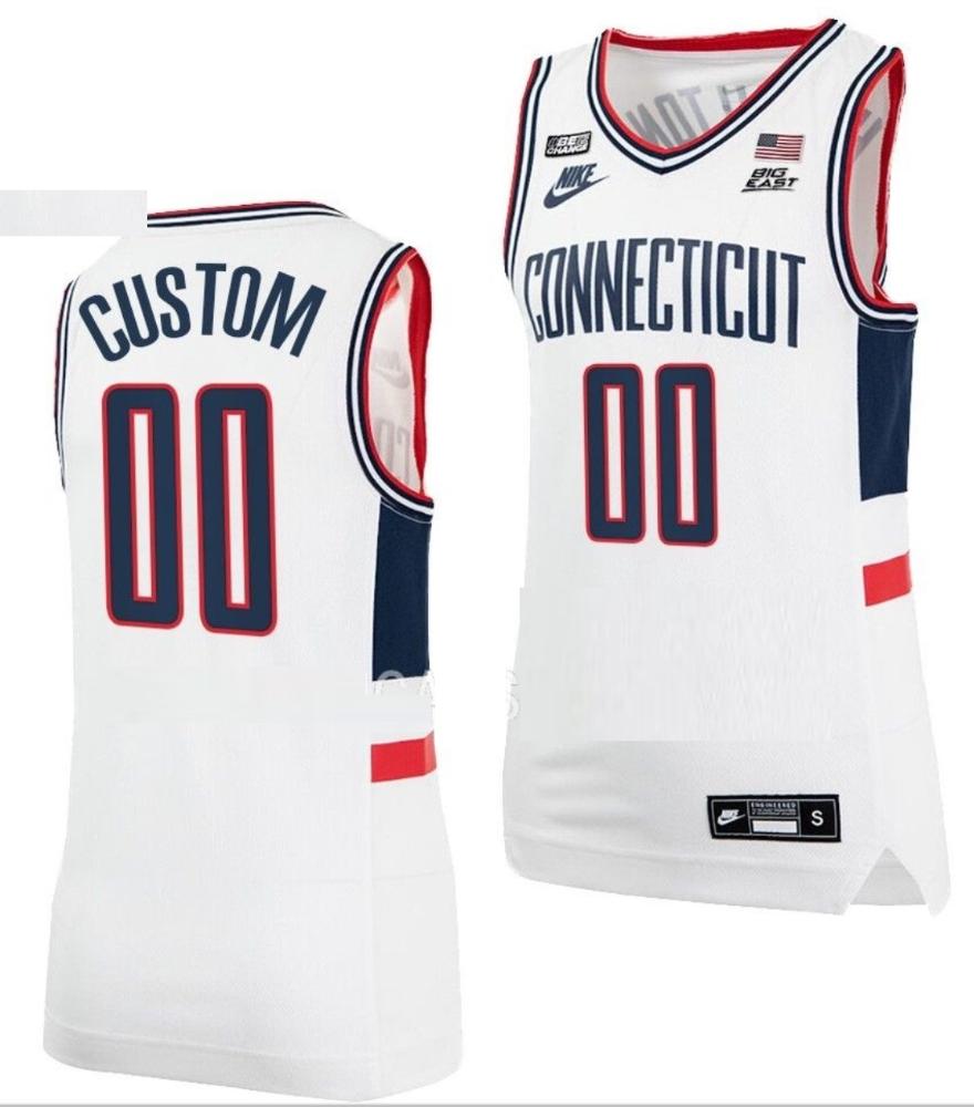 Custom Uconn Huskies Jersey College Basketball Alumni White