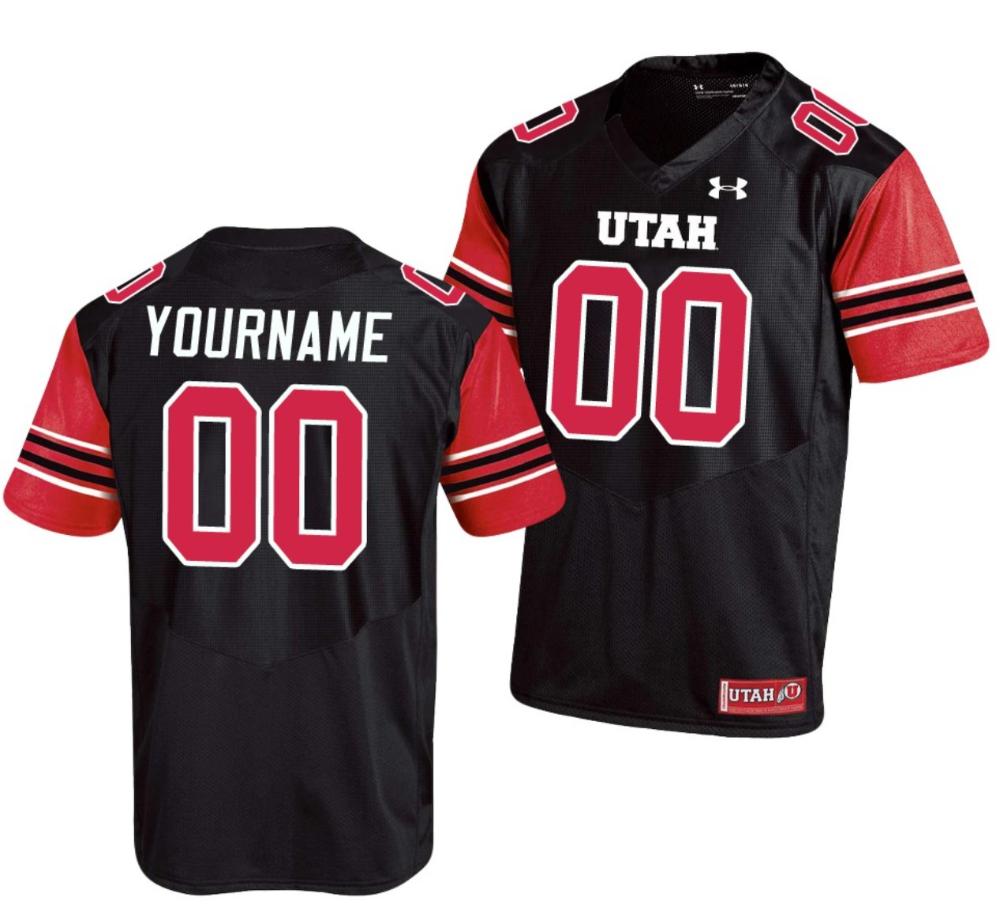 Custom Utah Utes Jersey Name And Number Ncaa College Football Replica Black