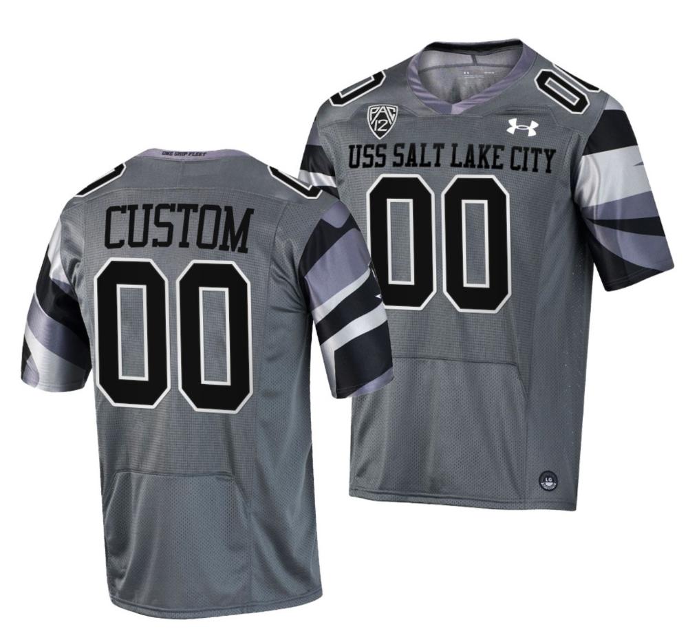 Custom Utah Utes Jersey Ncaa College Football Uss Salt Lake City Alternate Gray