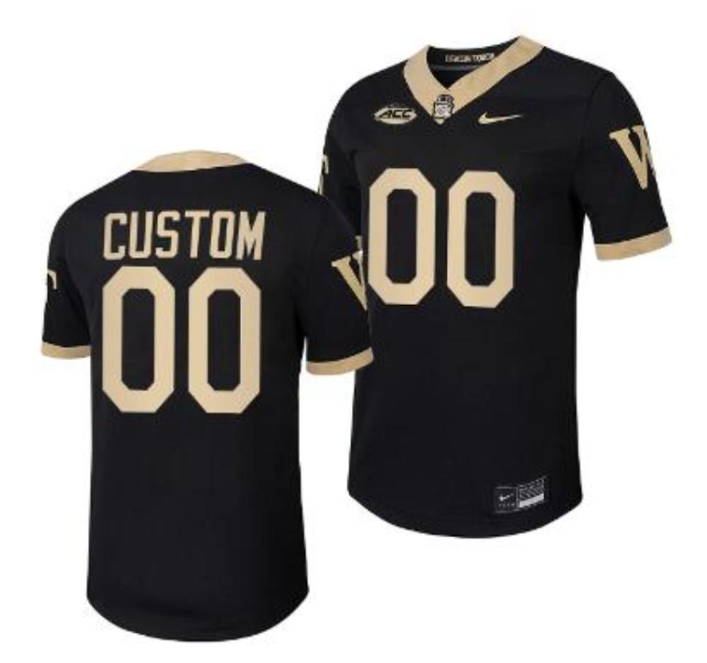 Custom Wake Forest Demon Deacons Jersey Name And Number College Football Black