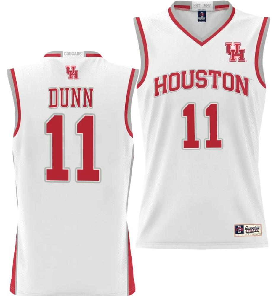 Damian Dunn Jersey 11 Houston Cougars Nil College Basketball Lightweight White