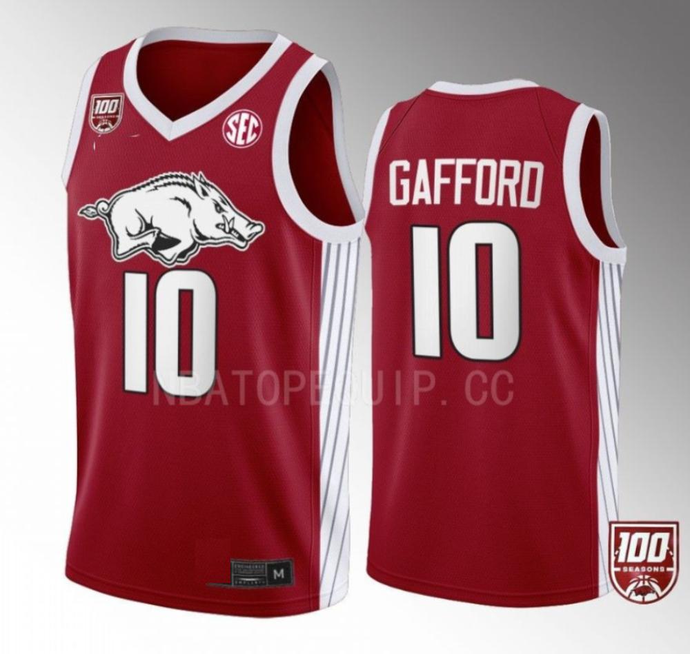 Daniel Gafford 10 Arkansas Razorbacks College Basketball Red Jersey
