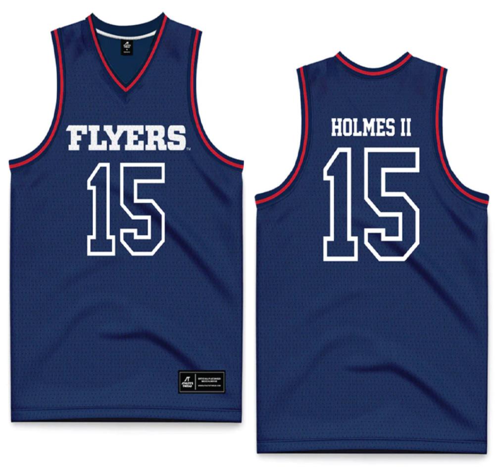 Dayton   Ncaa Mens Basketball Daron Holmes Ii 15 Navy Basketball Jersey