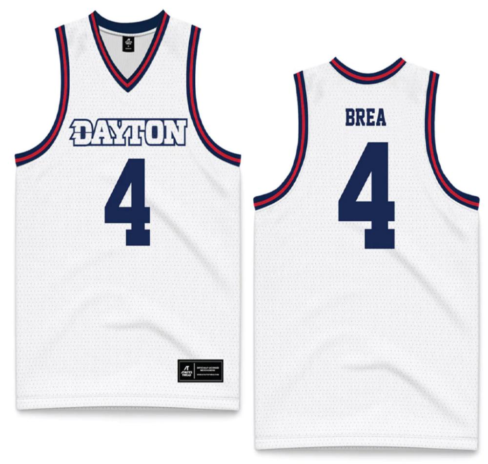 Dayton   Ncaa Mens Basketball Koby Brea 4 White Basketball Jersey