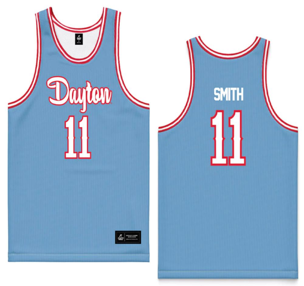 Dayton   Ncaa Mens Basketball Malachi Smith 11 Chapel Blue Basketball Jersey