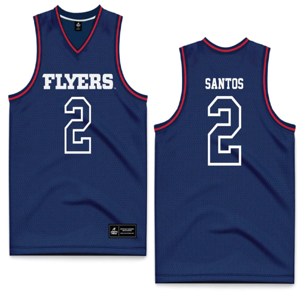 Dayton   Ncaa Mens Basketball Nate Santos 2 Basketball Jersey Navy Jersey