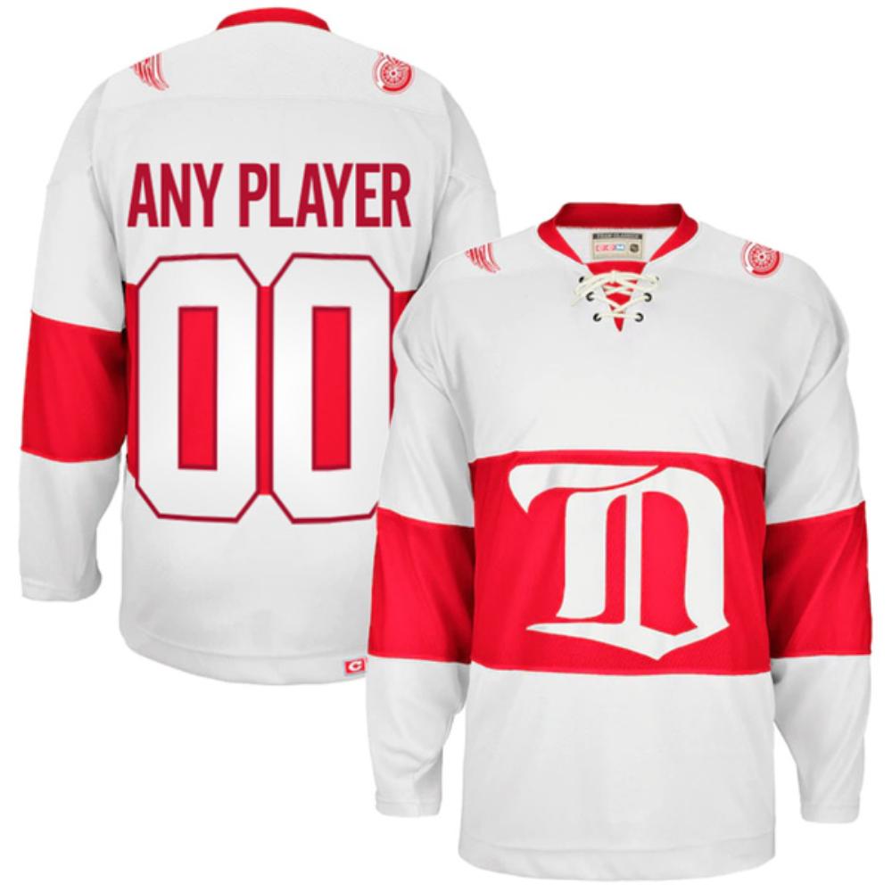 Detroit Red Wings Hockey 2009 Winter Classic White Custom Jersey All Stitched