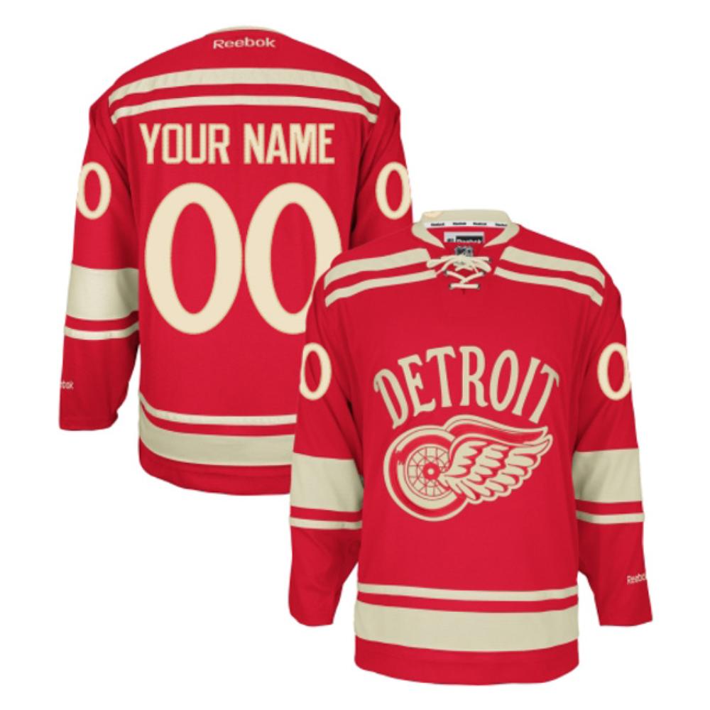 Detroit Red Wings Hockey 2014 Winter Classic Red Custom Jersey All Stitched