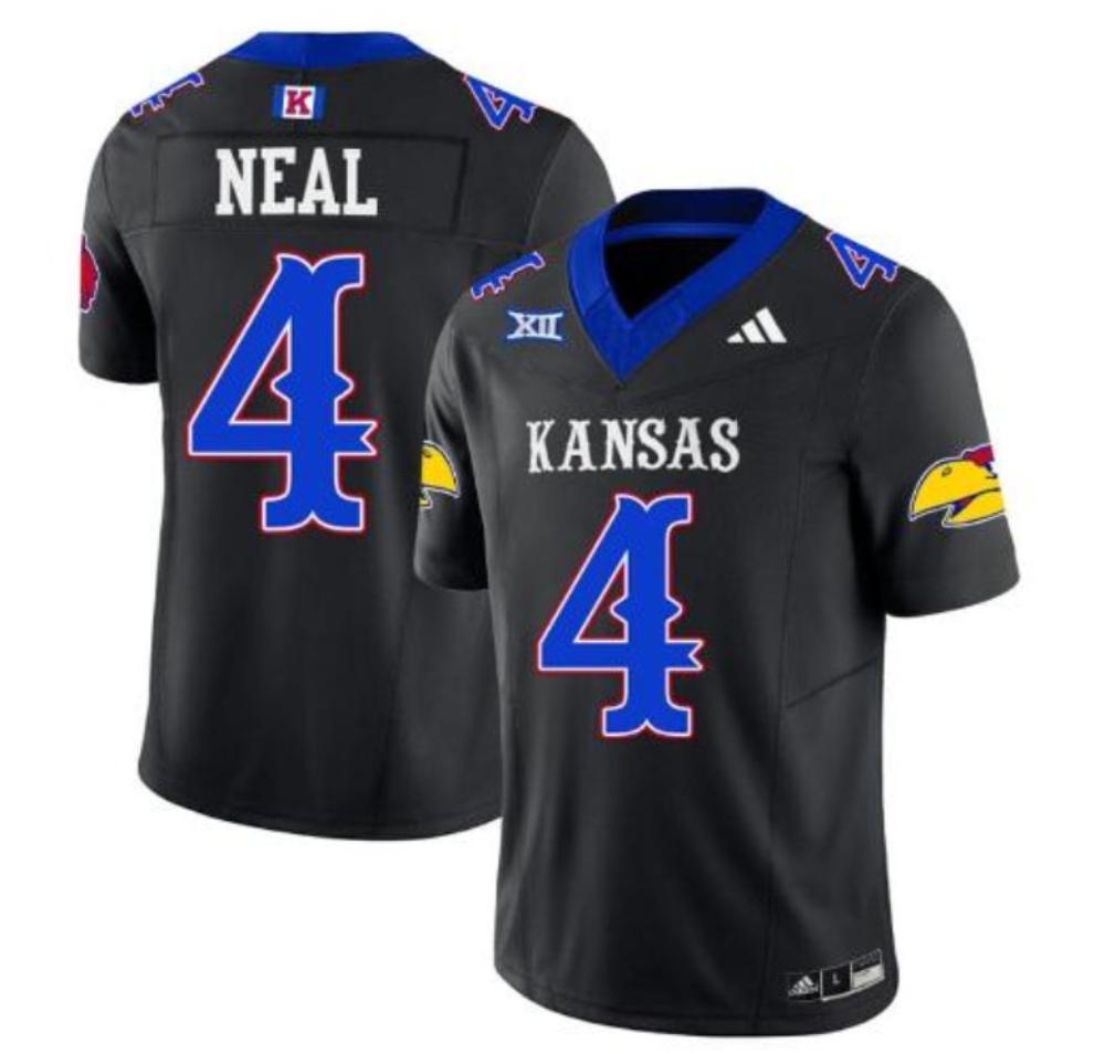 Devin Neal Jersey 4 Kansas Jayhawks Blackhawk Gold Vapor Football Black Blue