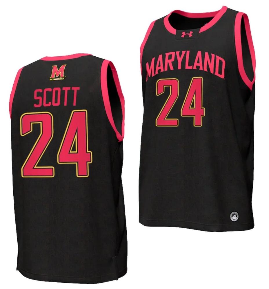 Donta Scott Jersey 24 Maryland Terrapins College Nil Replica Basketball Black