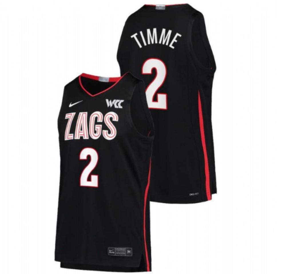 Drew Timme 2   Gonzaga Bulldogs Ncaa Basketball Black Jersey