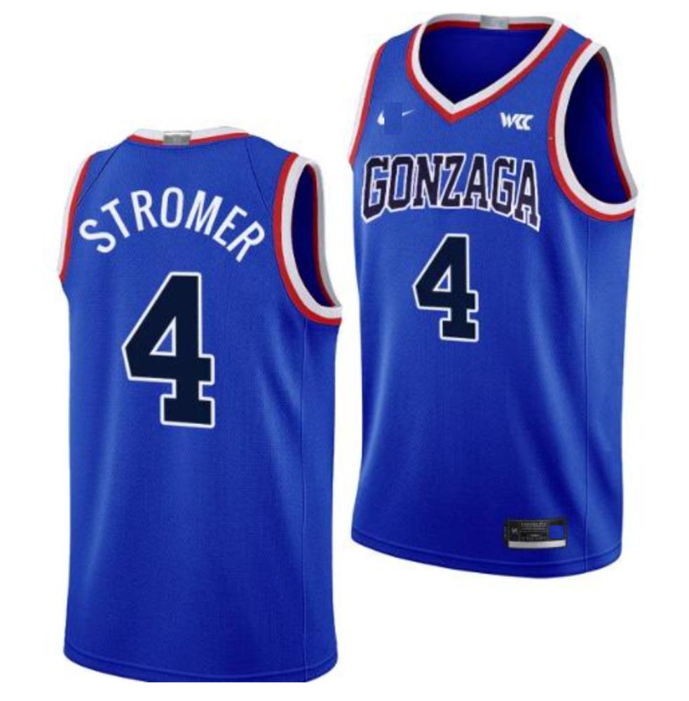 Dusty Stromer Jersey 4 Gonzaga Bulldogs Throwback Basketball Uniform 2024 Blue
