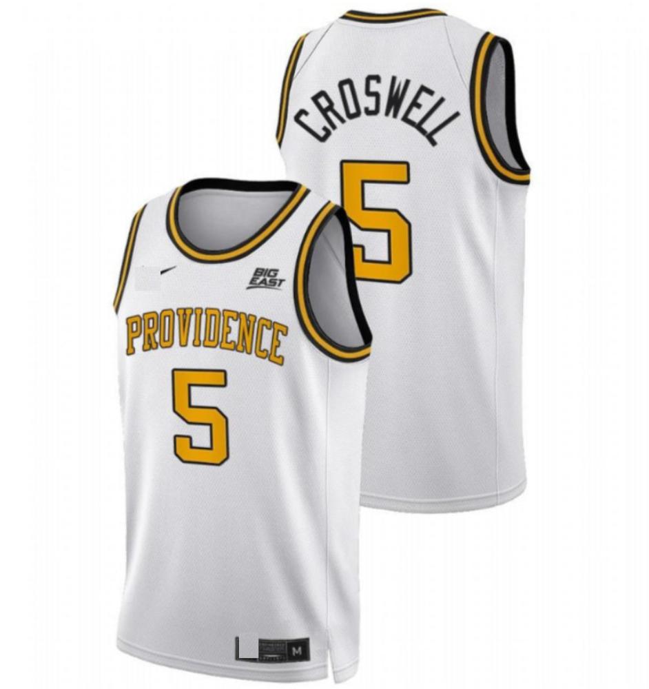 Ed Croswell 5 Providence Friars White College Basketball White Jersey