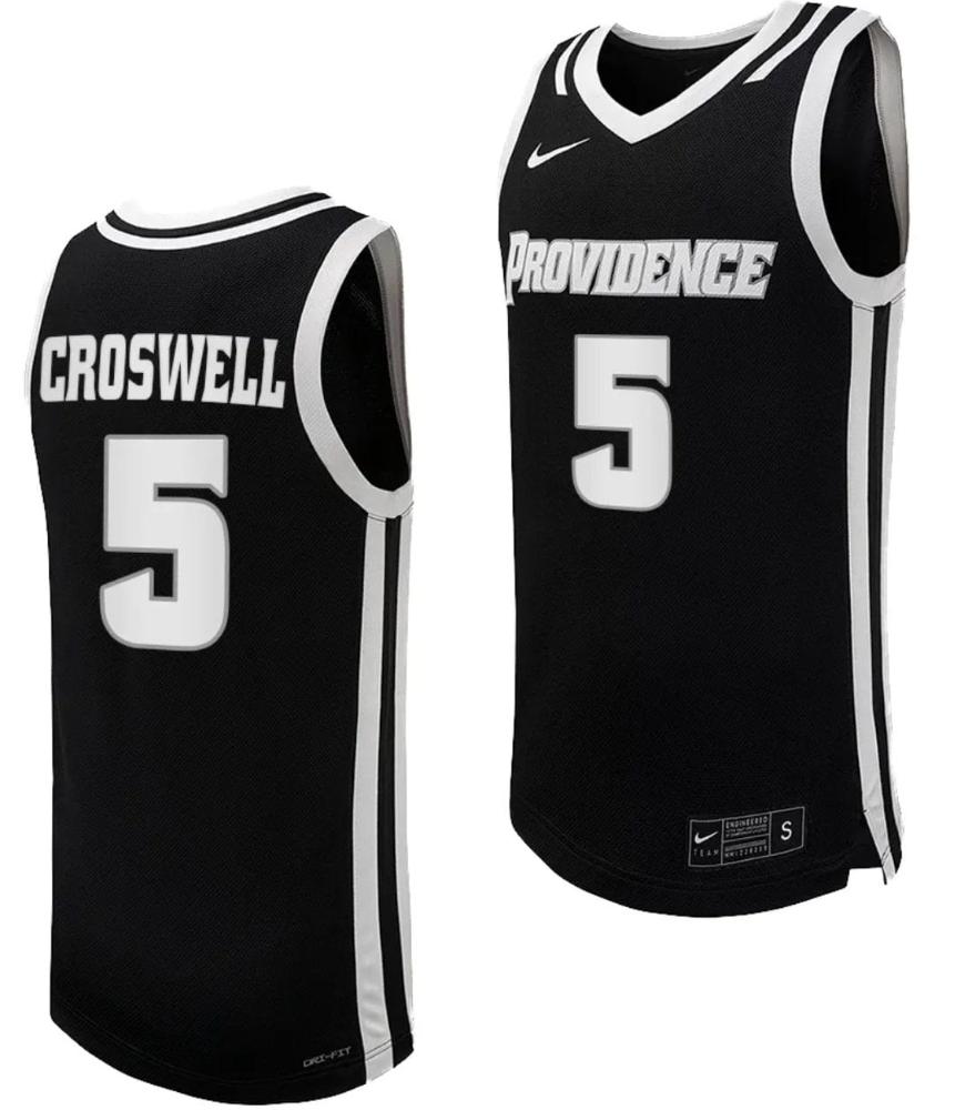 Ed Croswell Jersey 5 Providence Friars Replica College Basketball Black Uniform