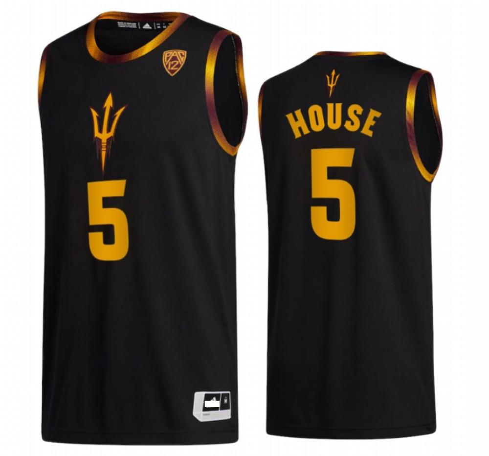 Eddie House 5 Arizona State Sun Devils College Basketball Black Jersey
