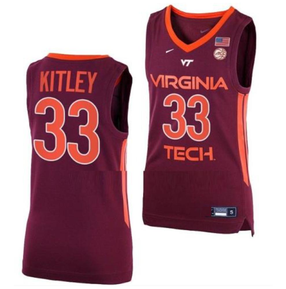Elizabeth Kitley 33 Ncaa 2023 24 Virginia Tech Hokies College Basketball Jersey