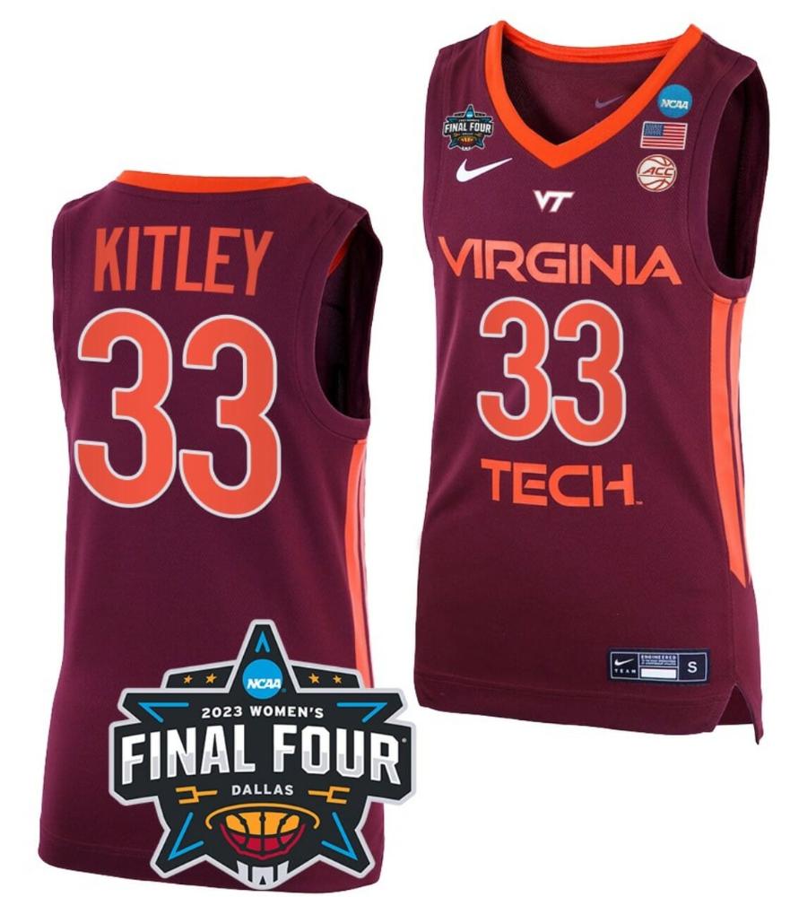 Elizabeth Kitley Jersey Virginia Tech Hokies College Basketball 2023 Ncaa Final