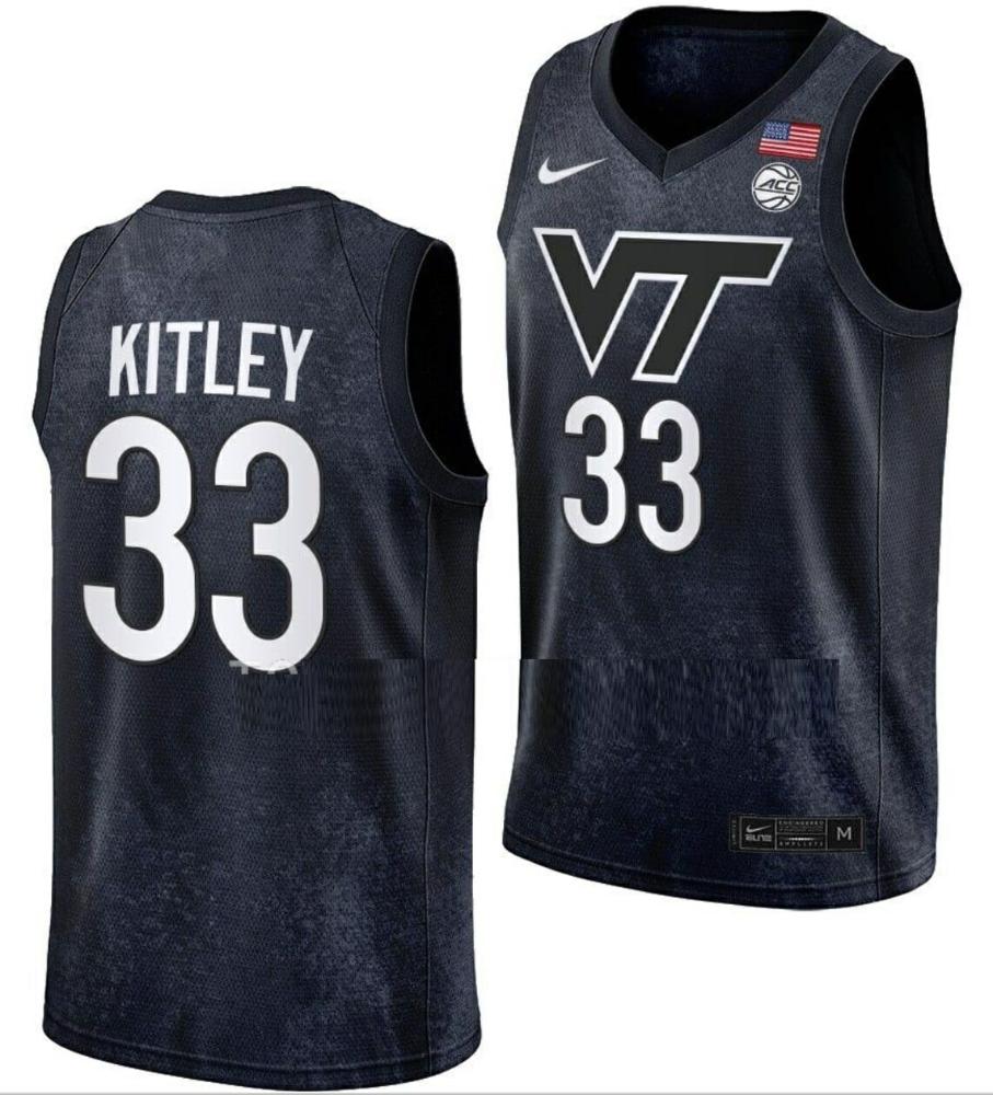 Elizabeth Kitley Jersey Virginia Tech Hokies College Basketball Black 33