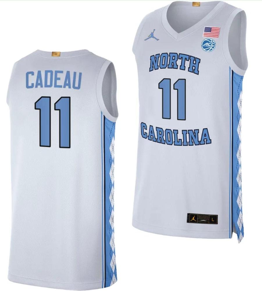 Elliot Cadeau Jersey 11 North Carolina Tar Heels College Basketball White