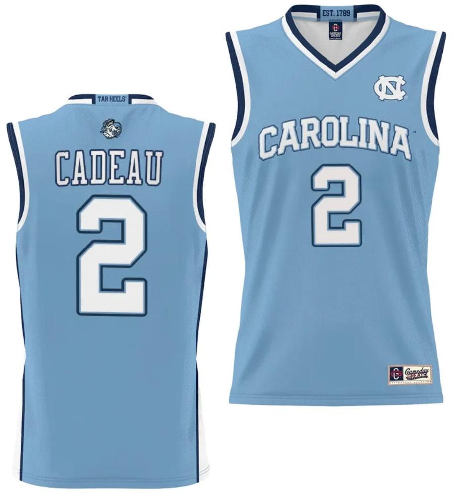 Elliot Cadeau Jersey 2 Unc Tar Heels College Nil Basketball Lightweight Blue