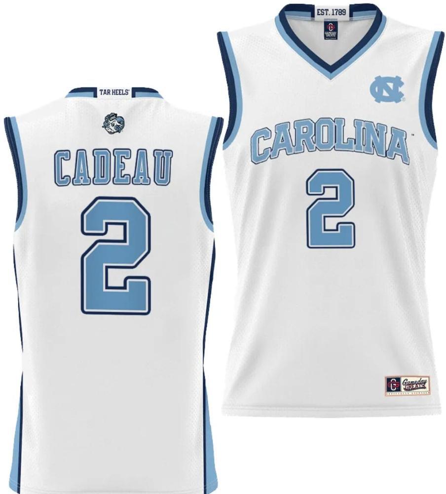 Elliot Cadeau Jersey 2 Unc Tar Heels College Nil Basketball Lightweight White