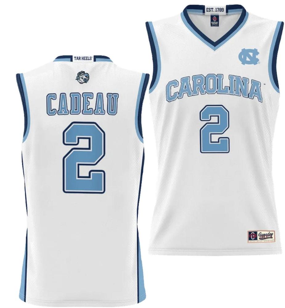 Elliot Cadeau Jersey 2 Unc Tar Heels Nil College Basketball Lightweight White
