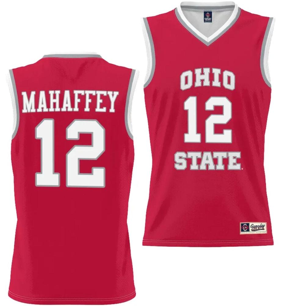 Evan Mahaffey Jersey 12 Ohio State Buckeyes College Basketball Lightweight Sca
