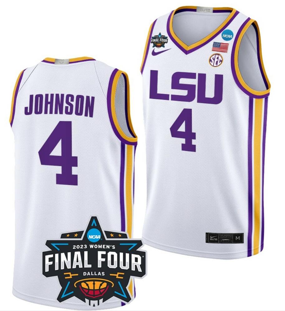 Flaujae Johnson Jersey Lsu Tigers College Basketball 2023 Ncaa Final Four Ga