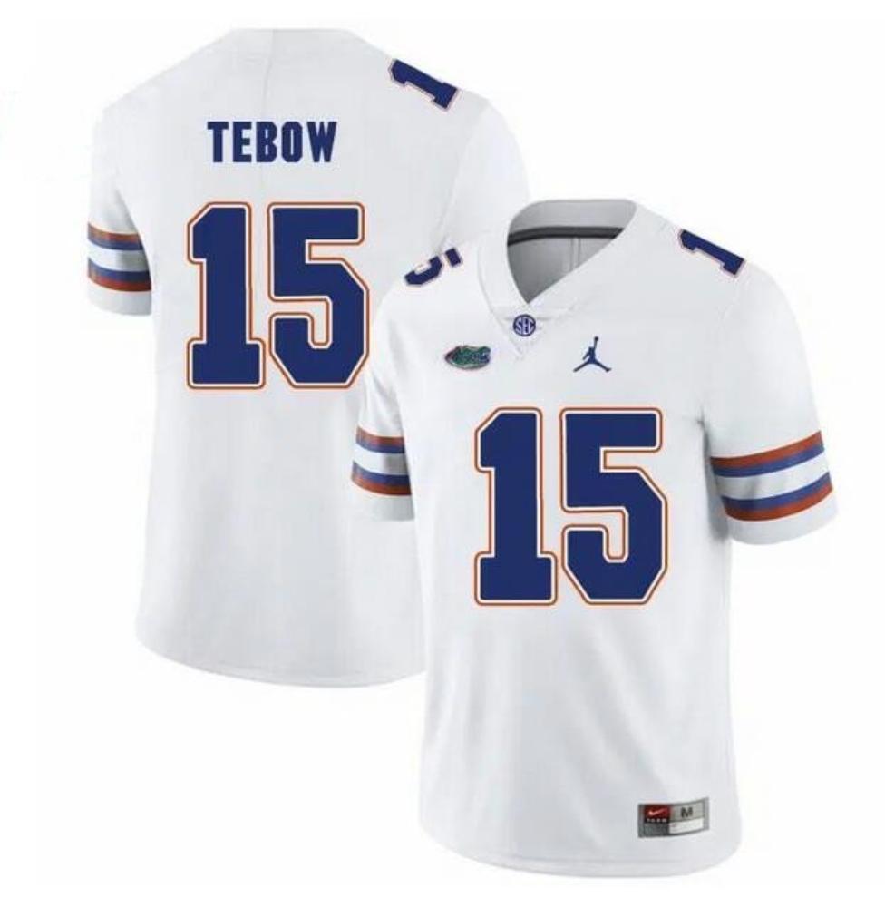 Florida Gators 15 Tim Tebow White Stitched College Football Jersey