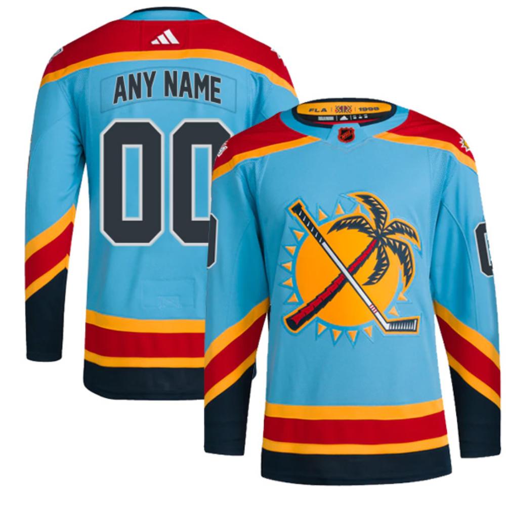 Florida Panthers Hockey Reverse Retro 20 Light Blue Custom Jersey All Stitched