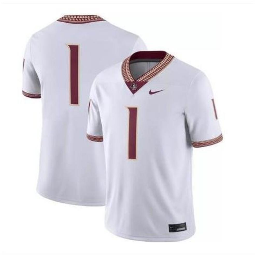 Florida State Seminoles 1 White Stitched Football Jersey